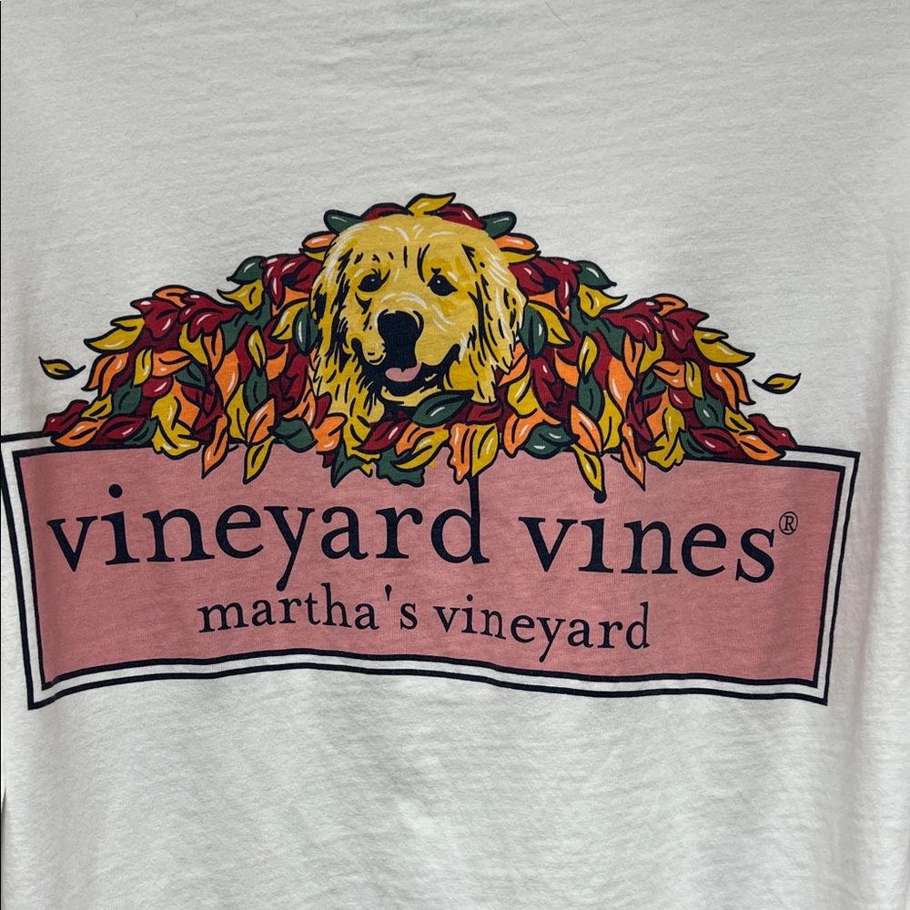 Vineyard Vines Dog Tee - White with Multicolor Graphic